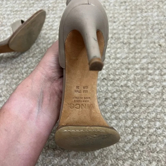 Vince heels strappy leather size 7.5 brown  gray - Picture 9 of 13